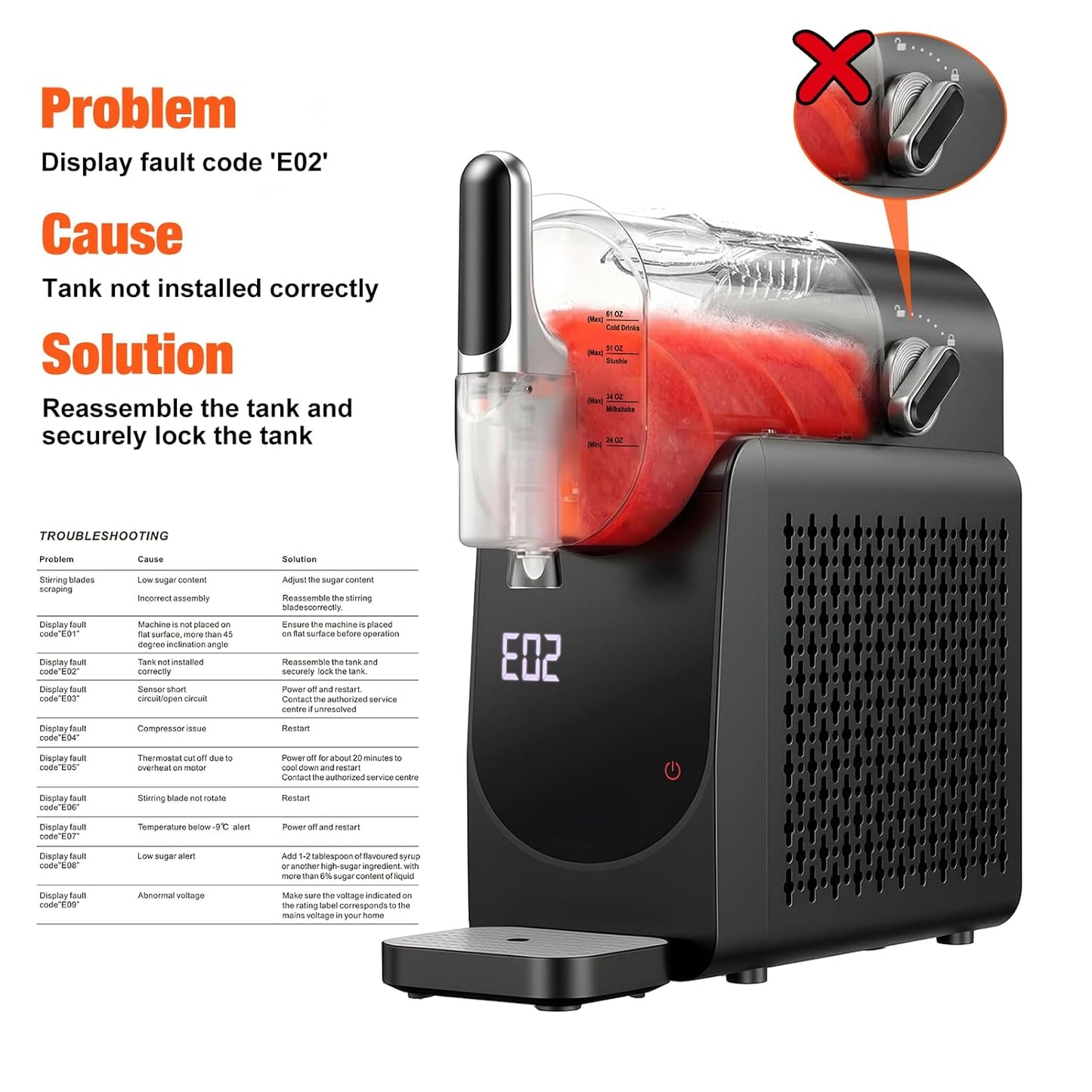 Slushie Machine No Ice Needed, Auto-Clean, Slushy Machine for Home, 220W Quick Frozen Drink Maker with 6 Preset Programs for Margaritas, Frappés, Milk Shake and More, LED Display, Black, 88oz