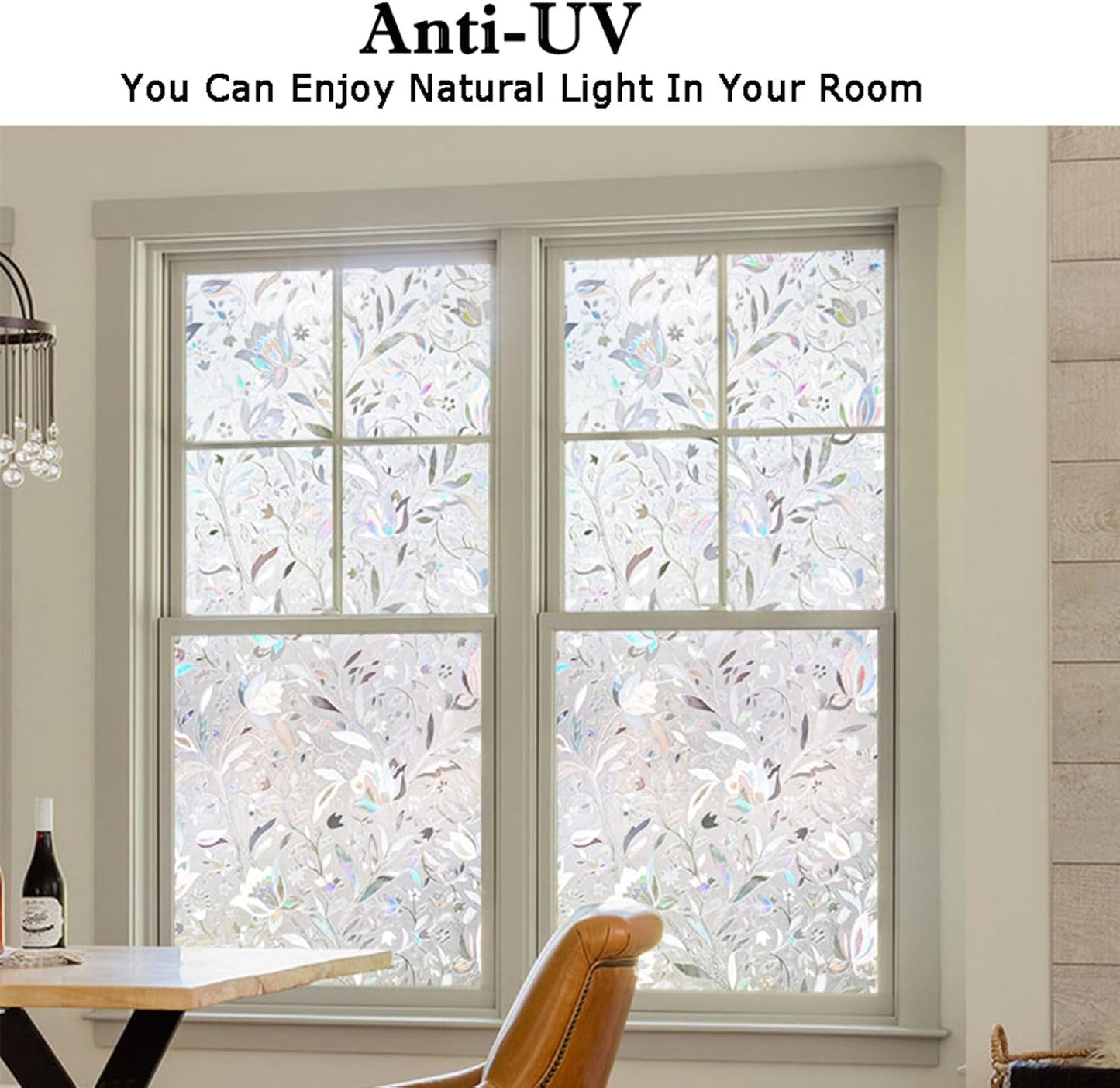 Kromapolis Window Film Privacy - Frosted Glass Decorative Film, Static Clings, No-Glue (17.5 x 157.4 inch)