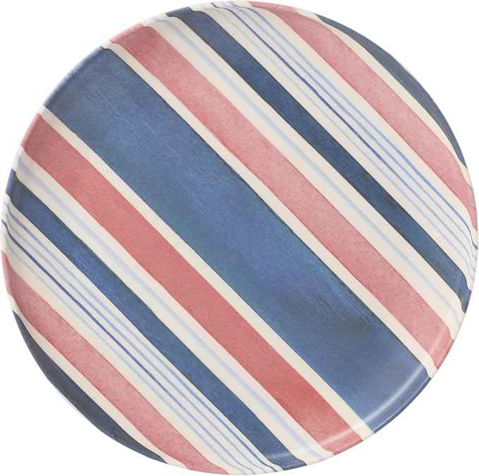 Oneida Dinnerware Sets, 24 Seven Melamine Stripe 12-Piece Dinnerware Set, Set for 4, Service For 4, Melamine Material, Dishwasher Safe, Plates And Bowls, Dinner Dishes, Kitchen (Assorted, 12 Piece)