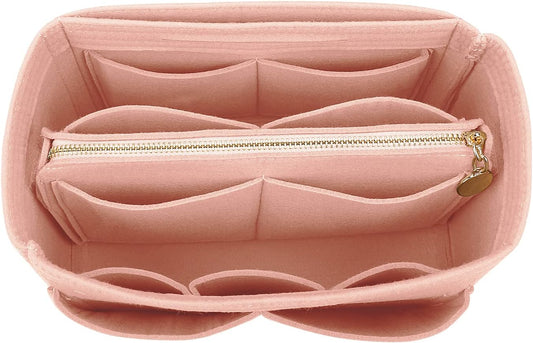 LEXSION Felt Purse Bag Organizer Insert with zipper Bag Tote Shaper Fit Speedy Neverful PM MM