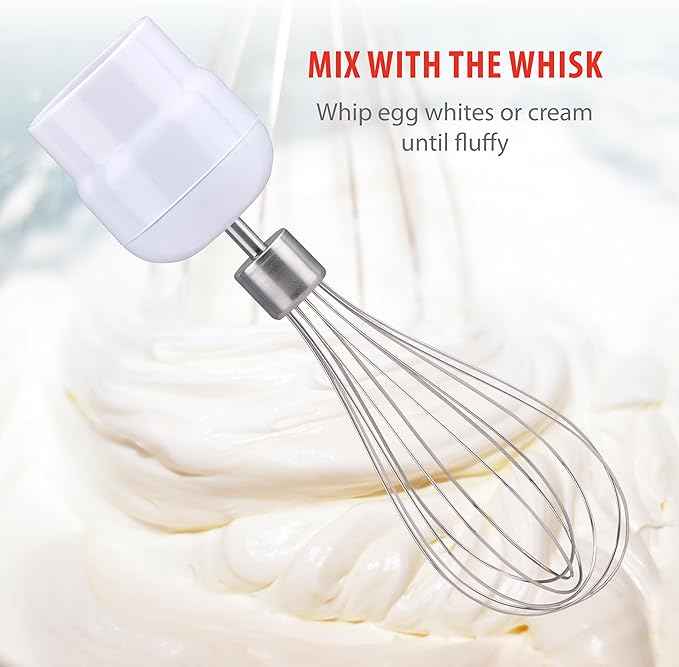 Alpina Hand Blender with Accessories, Mini Chopper, Blender, Arm, Blender, Multifunction 400W, White
