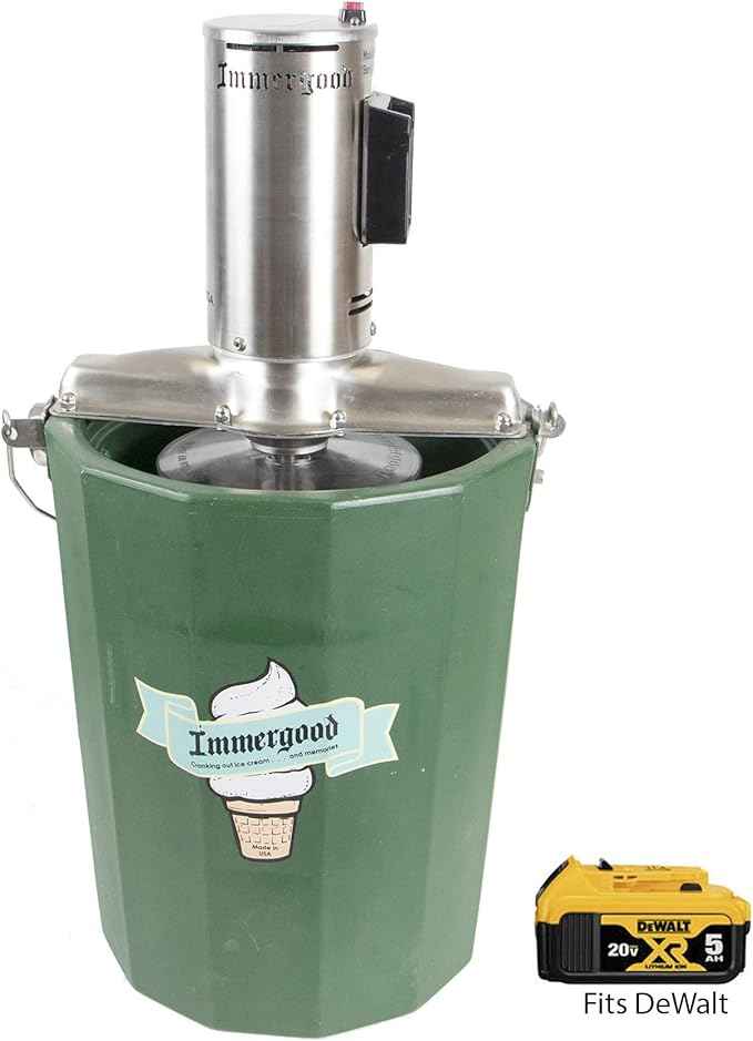 Ice Cream Maker, Tool Battery Powered Motor (Fits Millw.18v / Fits Dew. 20v)
