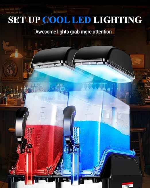Slushie Machines 4 Tanks x 12L Commercial Grade Slushy & Frozen Drink Maker, Industrial Grade Margarita Machine for Store Bar Events Restaurant Cafe for Slush, Margarita, Milkshake & More