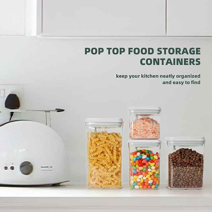 Airtight Food Storage Containers with Lids, BPA Free Cereal Container for Kitchen Pantry Organization, Stackable Clear Plastic Canisters for Flour Sugar Baking Supplies (0.5Qt + 1.5Qt)
