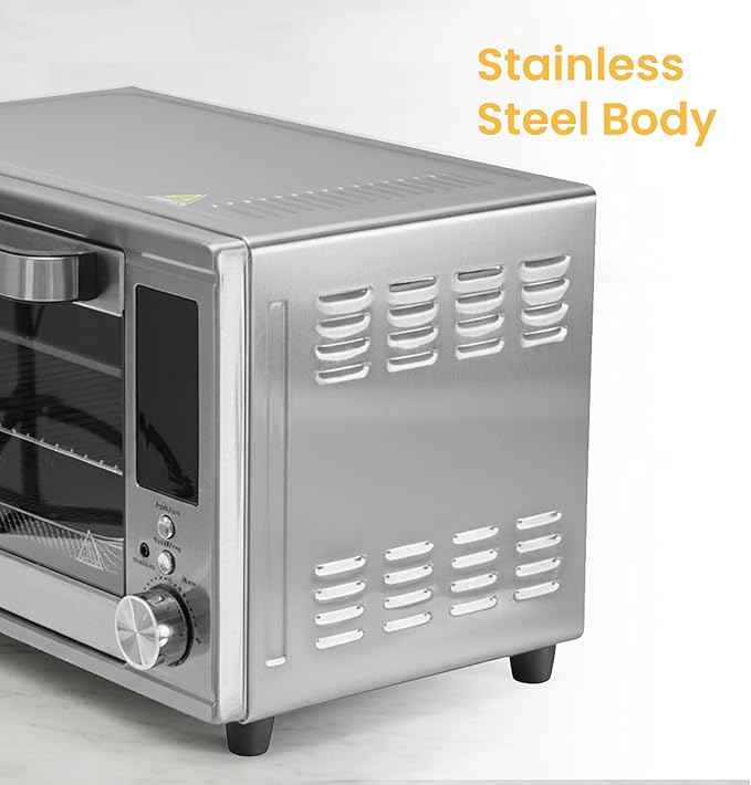 Simple Deluxe 29.6QT Air Fryer Toaster Oven Combo with Smart Probe, 12-in-1 Countertop Convection Oven, 450°F, Stainless Steel