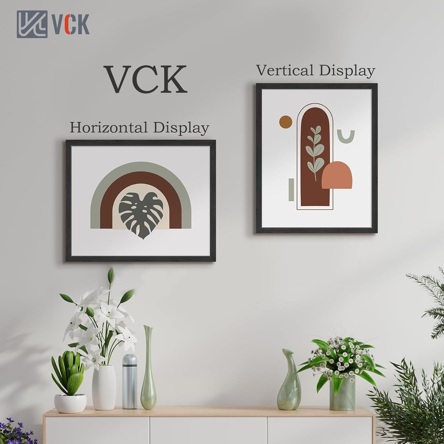VCK 24x30 Poster Frame Solid Wood Black 3 Pack Picture Frames 24 x 30 Inches with Wall Mounting Hanging