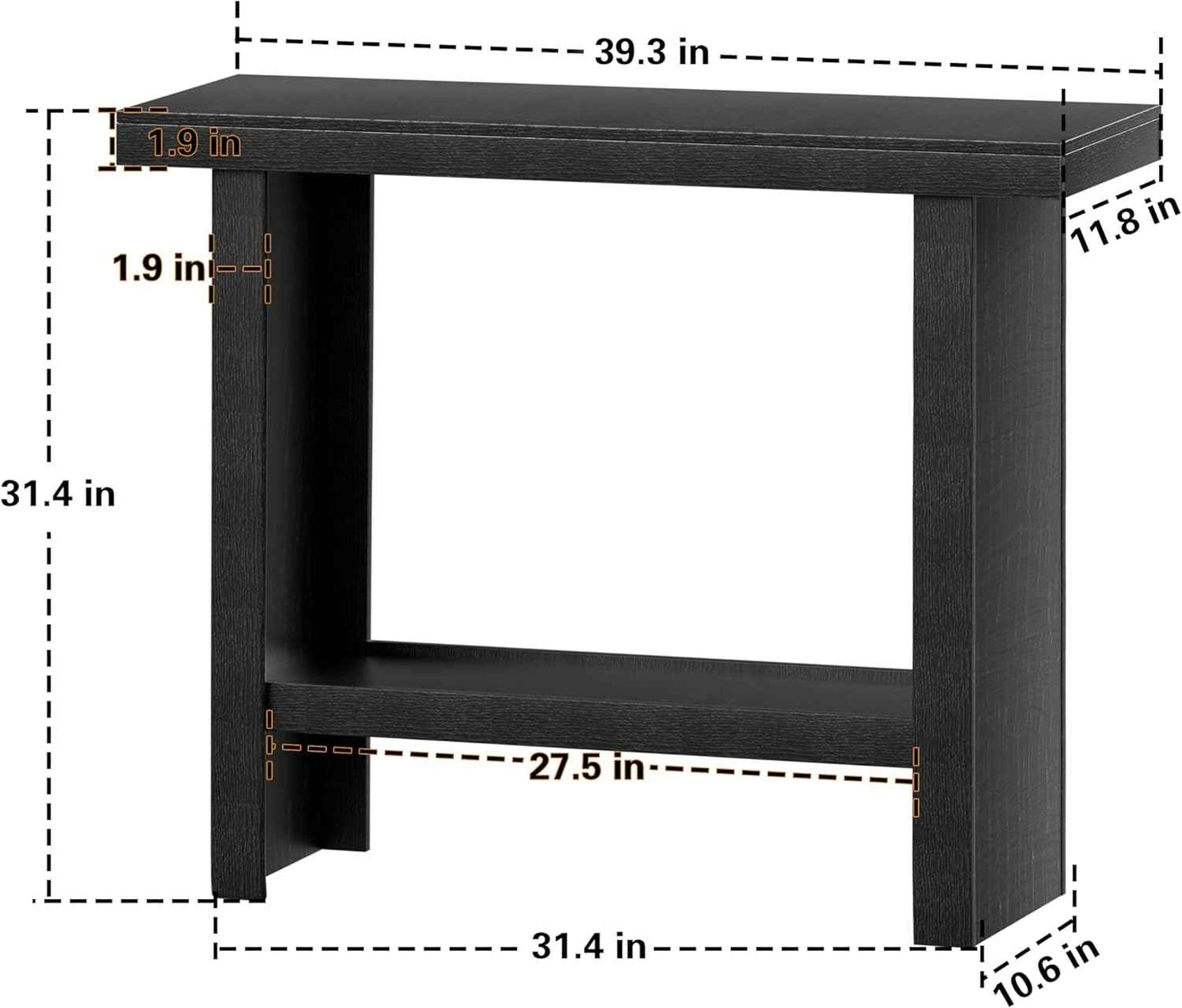 LIFECHOVY Modern Console Tables with Storage, Narrow Entryway Table for Hallway, Behind The Couch Sofa, Entrance Table with Shelves for Living Room, Foyer, Black