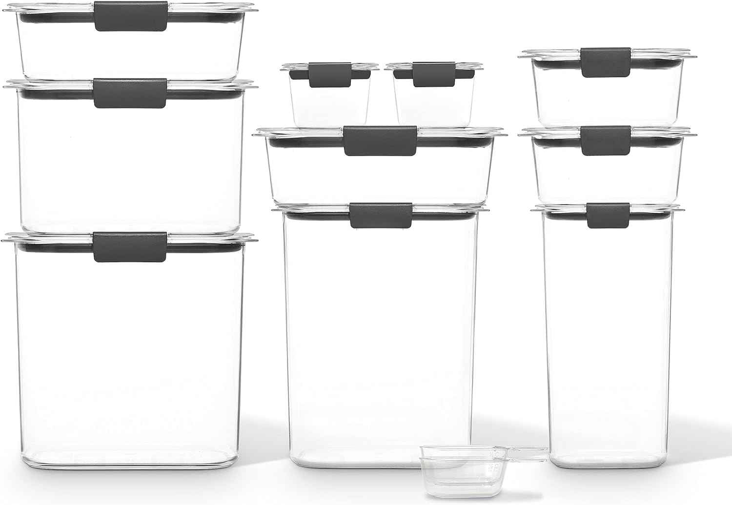 Rubbermaid Brilliance Pantry 10 Piece Set, Clear and Airtight Food and Pantry Storage Containers