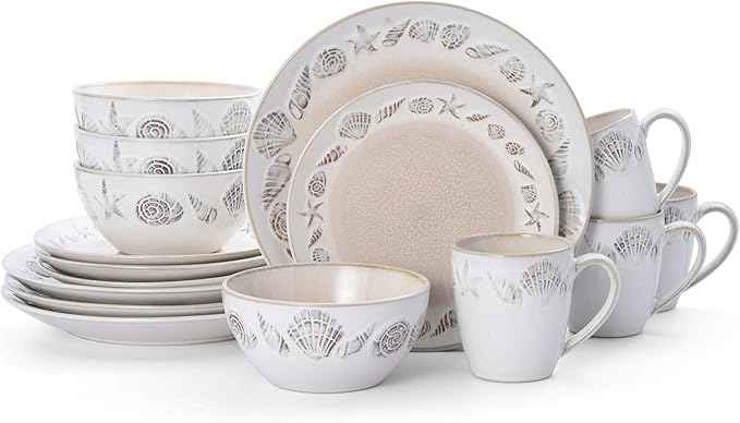 Pfaltzgraff Panama 16-Piece Dinnerware Set, Beige