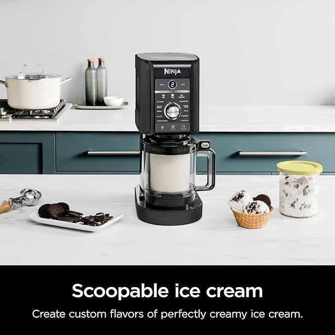 Ninja (Refurbished) NC501 CREAMi Deluxe 11-in-1 Ice Cream & Frozen Treat Maker with 2 XL Family Size Pint Containers, Black (Renewed)
