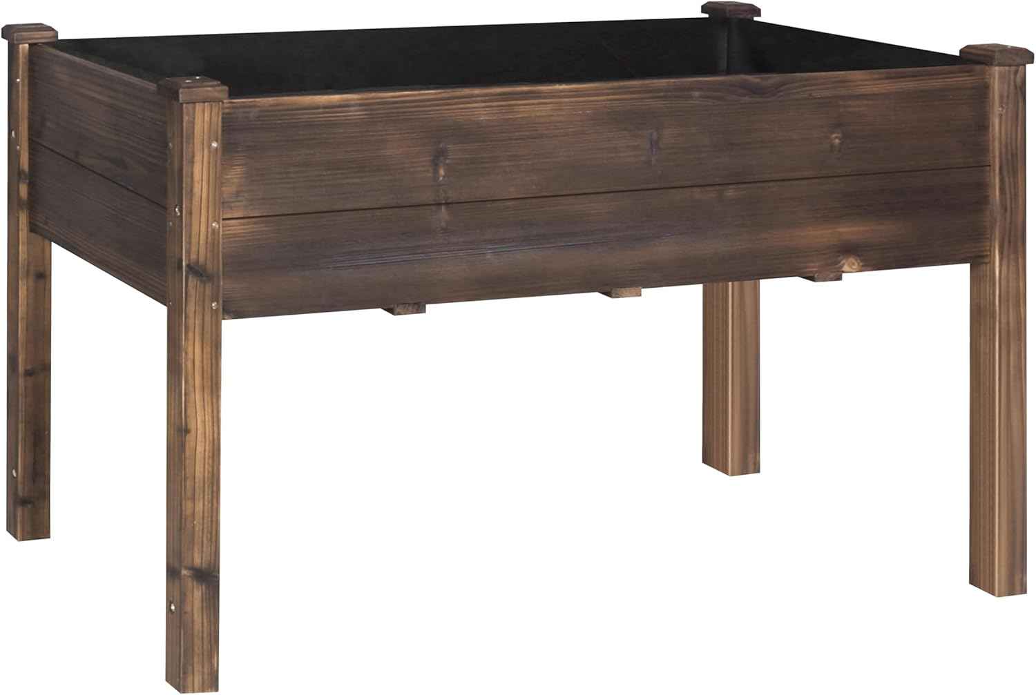 BlueWish Cedar Raised Garden Bed, 48" W x 24" D x 30" H Raised Garden Bed with Detachable Black Liner, 3 Drainage Holes, Planter Box for Outdoor, Patio, Backyard, Rustic