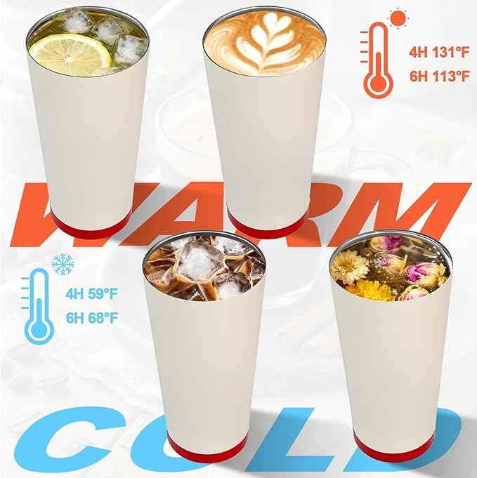 Insulated Coffee Tumbler 17.9oz 530ml Travel Coffee Mug 316 Stainless Steel Dual Drink Openings Leakproof Lid Reusable Insulated Coffee Mug Hot and Cold Ideal Travel Mug for Coffee Lover Daily