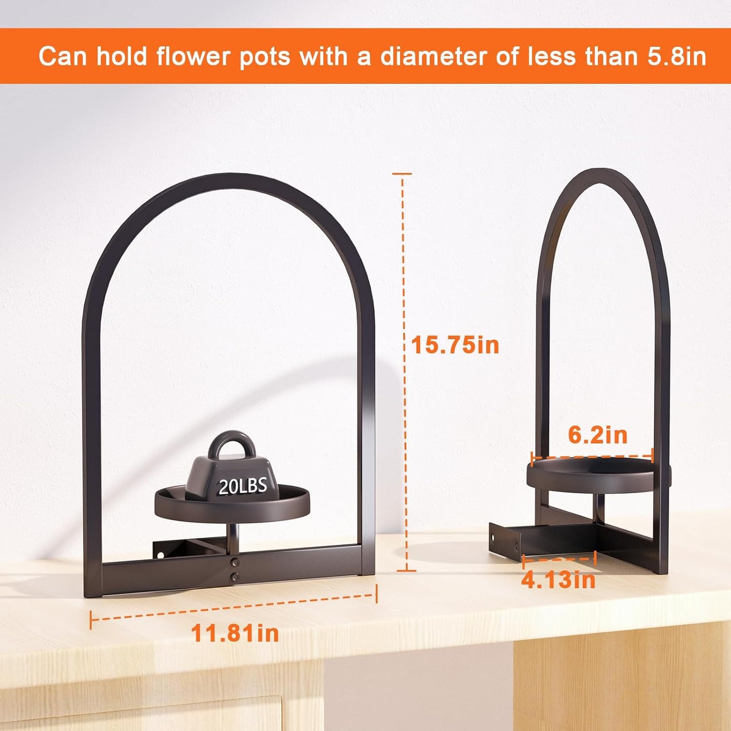 Wall Plant Holder, Wall Planter for Indoor Plants, Window Plant shelves for Multiple Plants Indoor Outdoor, Framed Plant Holder for Home Decor (3 Pack)