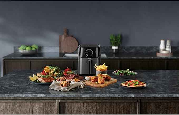 AEG AF5-1-4 GB air fryer, frying, grilling, baking, without, little oil, 2.5 l capacity, dishwasher safe, 80-200 °C, programmable, black