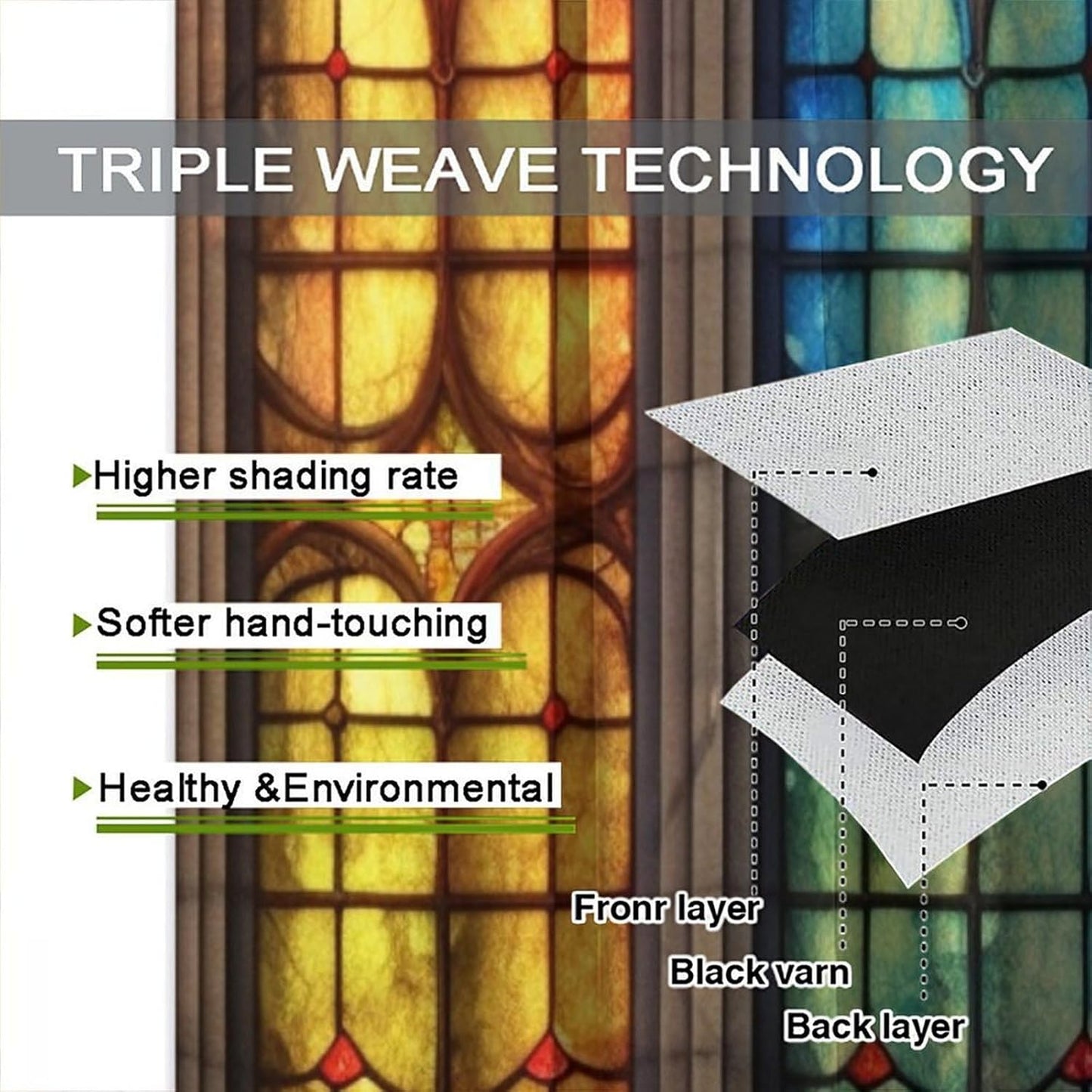 Stained Glass Curtains,Mid Century Vintage Style Abstract Art Home Decor Drapes for Bedroom Living Room Kitchen Window Treatment 2 Panels Set Total Size 84" W X 84" L Inch