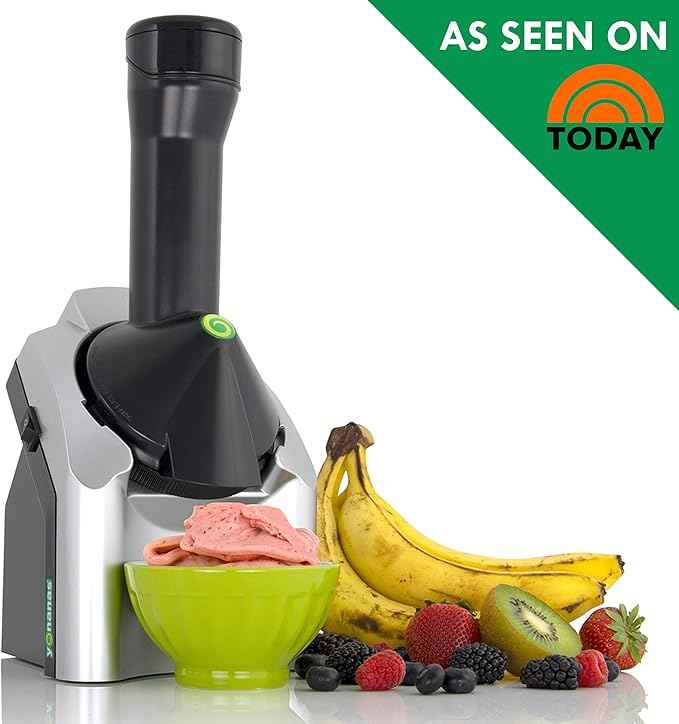 Yonanas Classic Frozen Fruit Soft Serve Maker for Healthy Vegan and Dairy-Free Treats,200W Silver Machine with 36 Recipes,BPA Free,Easy to Clean,Quick and Simple to Use,(Pack of 4)