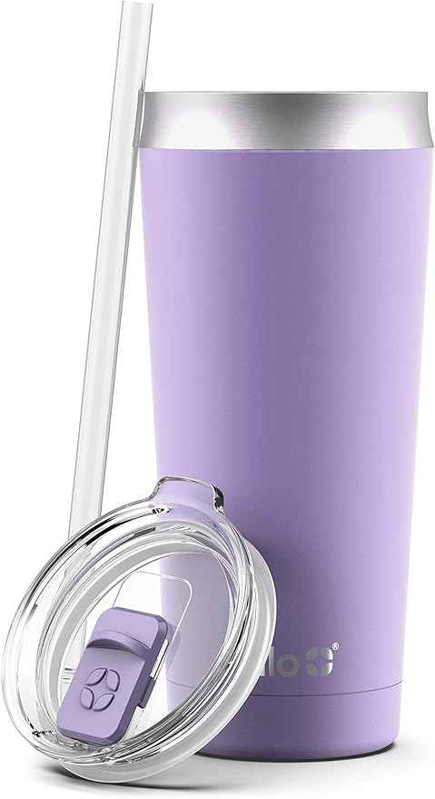 Ello Beacon Vacuum Insulated Stainless Steel Tumbler with Slider Lid and Optional Straw