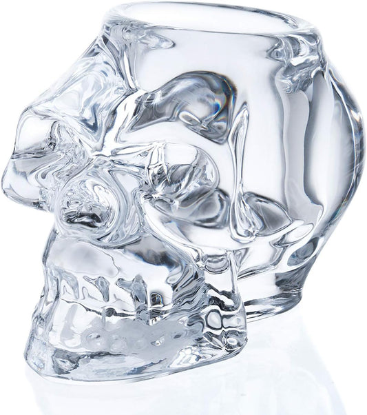 Diamond Star Glass Candle Holder Skull Halloween Tealight Candle Holder Decorative Votive Candle Holders for Home Party (clear)