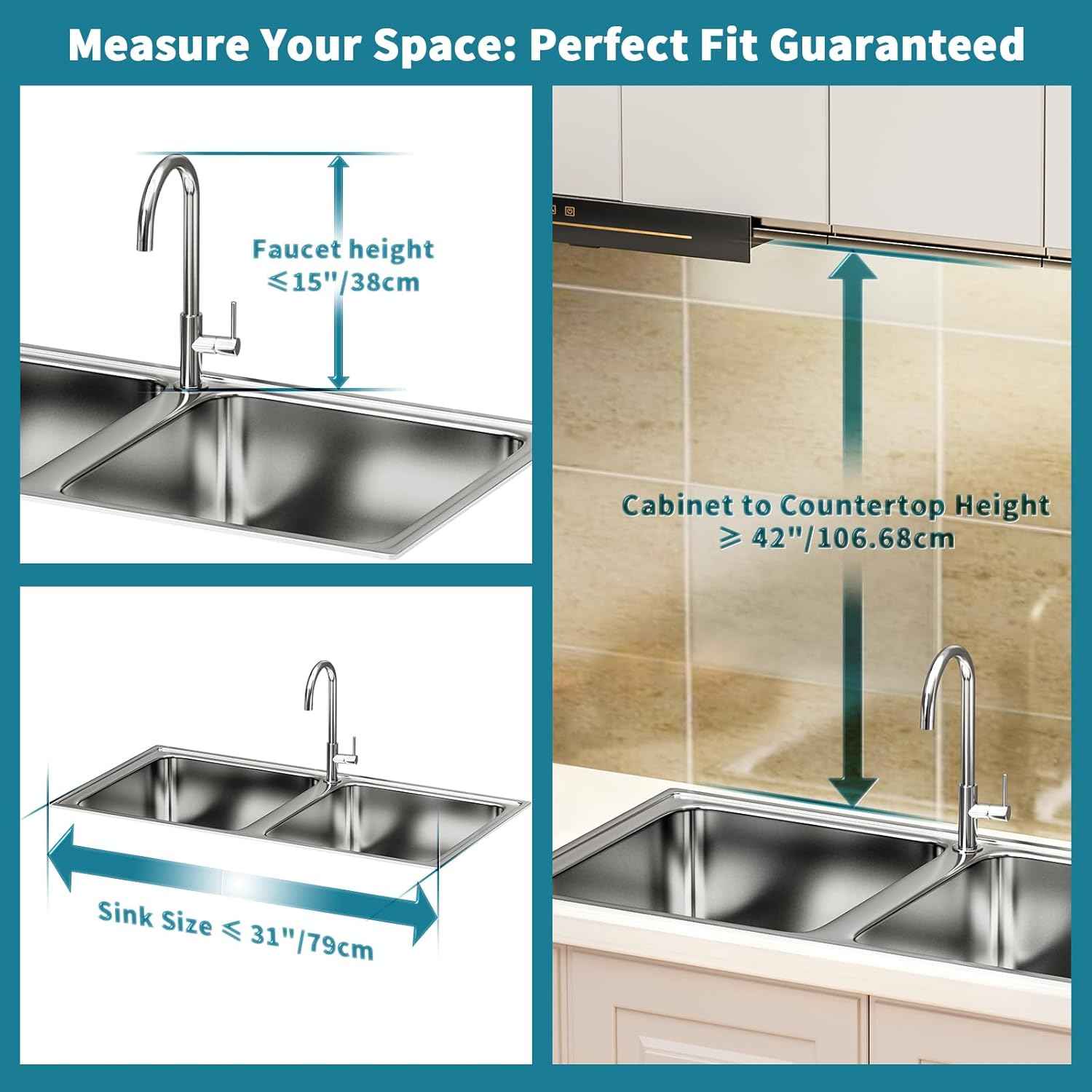 HOWDIA Stainless Steel 2-Tier Over The Sink Dish Drying Rack with Utensil Holder, Large, for Kitchen Counter