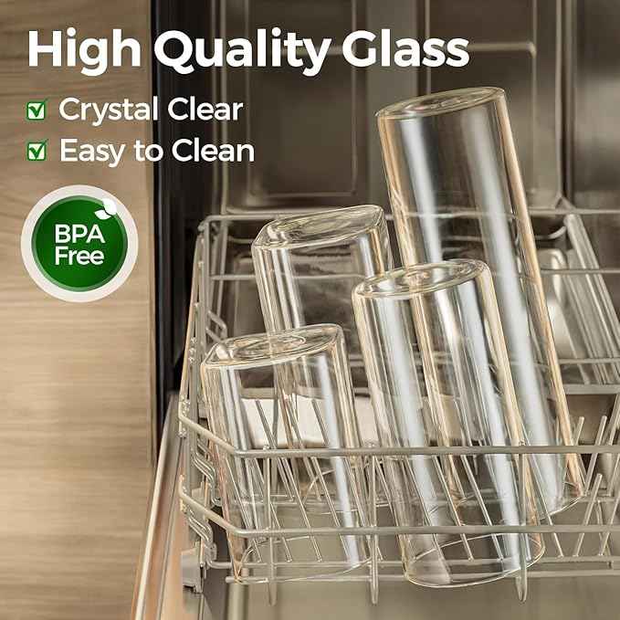 ComSaf Glass Food Storage Jars Set of 6, Tall Glass Storage Containers with Lids, Spaghetti Jar, Canisters Set for the kitchen, Pasta, Flour, Nuts, Oat, Coffee and Sugar Container, Pantry Organization