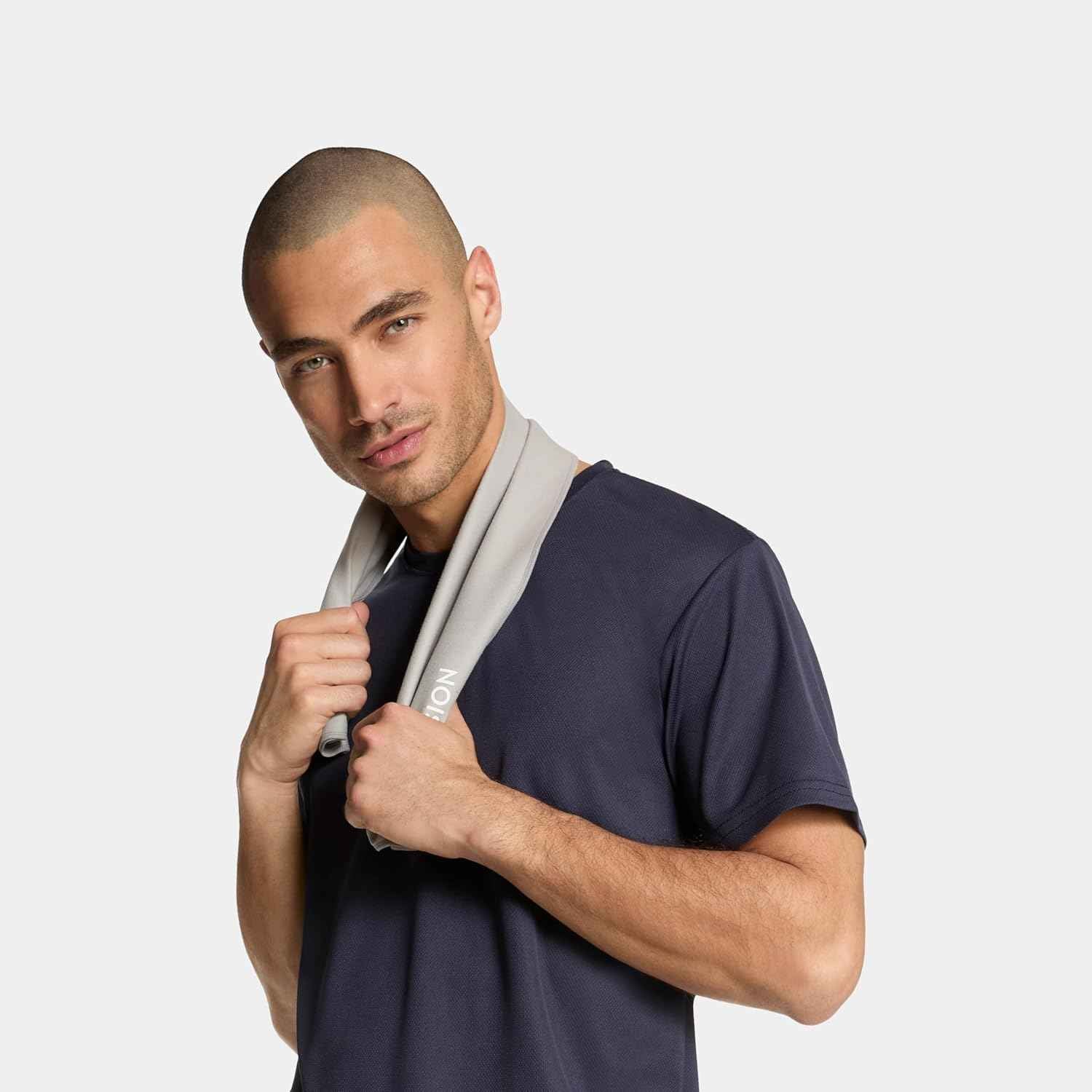 MISSION On-The-Go Cooling Towel - Soft, Lightweight Fabric - Cools Up to 2 Hours - UPF 50 Sun Protection - Machine Washable (Alloy)