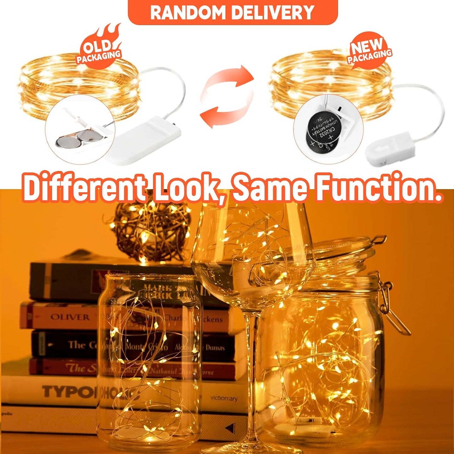 6 Pack Fairy Lights Battery Operated String Lights, 7ft 20 Led Mini Lights, Waterproof Silver Wire Starry for Mason Jars DIY Wedding Party Bedroom Christmas (Warm White)