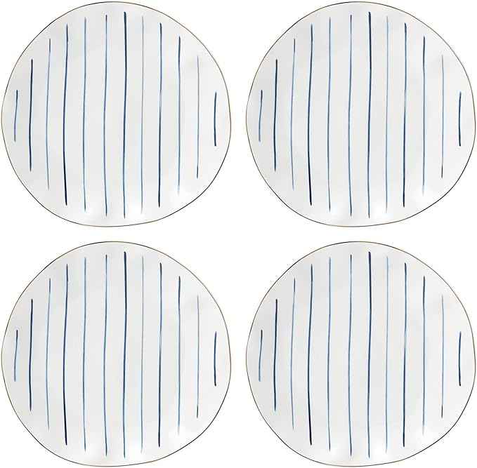 Lenox 895695 Blue Bay Stripes 4-Piece Dinner Plate Set