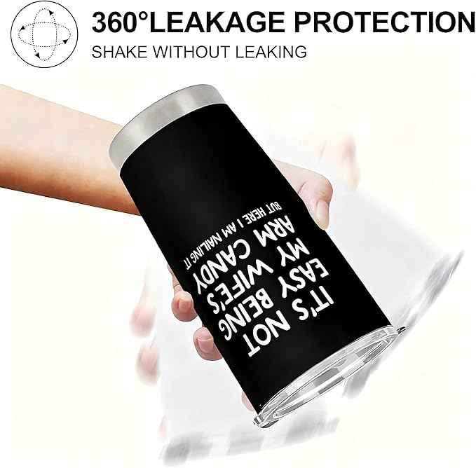 Gift For Couples Anniversary & Valentine's Day with Romantic Love Quote:not easy beimg my wife's arm candy, Insulated Coffee Cup，20 oz Tumbler