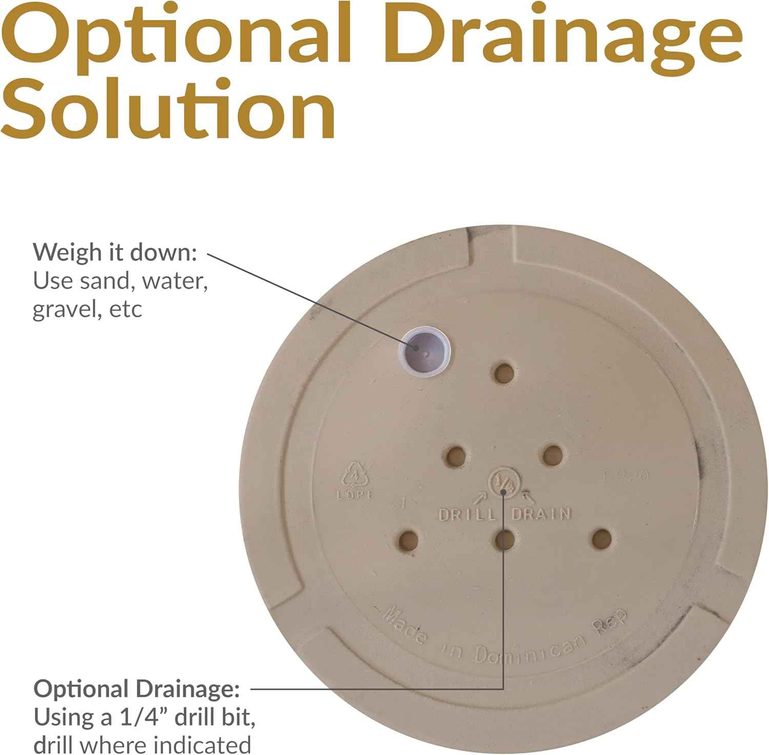 Sunnydaze 19.5-Inch Arabella Large Plastic Pot for Plants - Outdoor Double-Walled Polyresin Large Plastic Planter with Drillable Drainage Holes - Beige