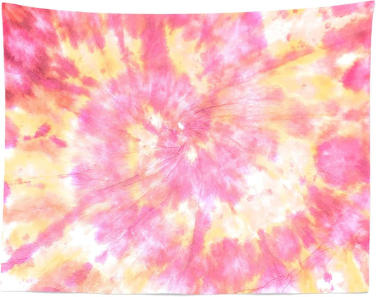 Loccor 6x4ft Tie Dye Tapestry Light Orange Watercolor Craft Dirty Tie-Dye Textile Abstract Chaotic Hippie Tapestry Wall Hanging for Living Room Bedroom Decor （Pattern Painted on Polyester Fabric）