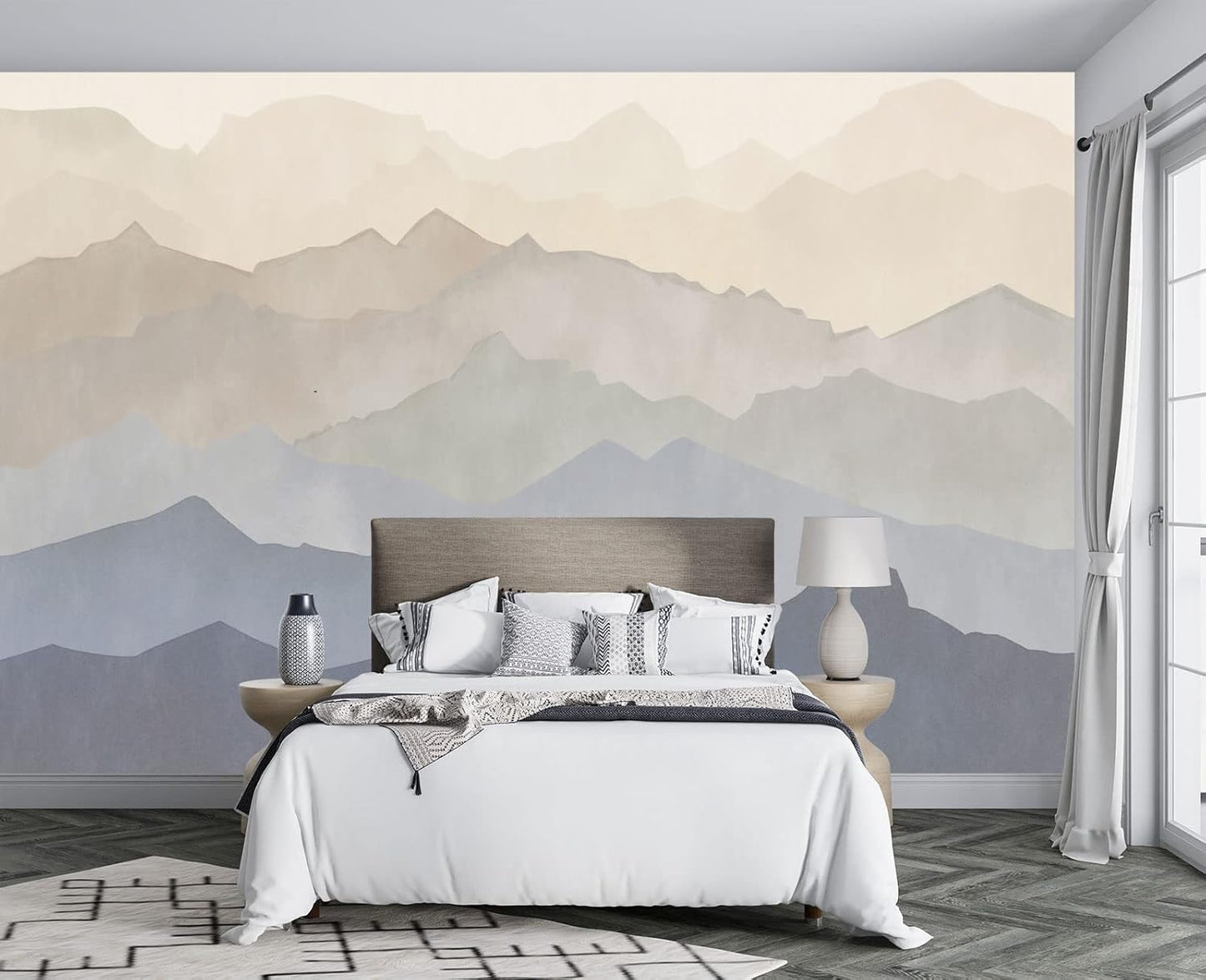 Oil Painting Peaks Wall Mural Wallpaper for Bedroom 178" x 117"