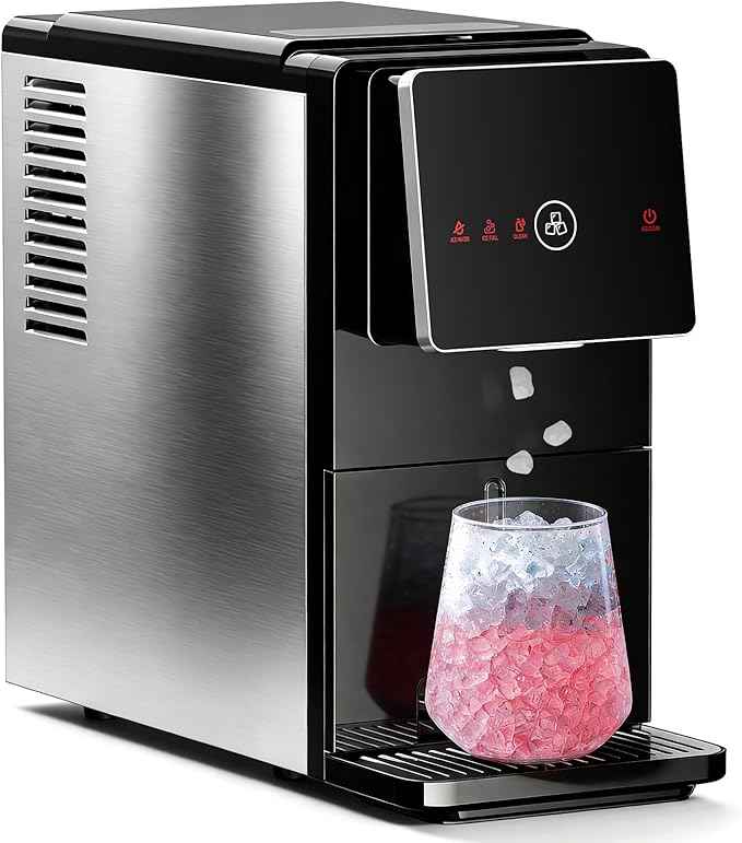 Antarctic Star Countertop Nugget Ice Maker, 33 Lbs/24H Automatic Ice Dispenser, Self-Cleaning Portable Ice Machine, 1.8L Water Tank, Touch Screen & Auto Ice Drop, for Home/Office/Kitchen