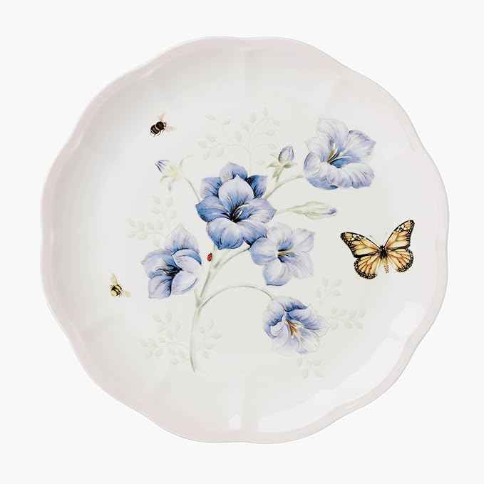 Lenox Dinnerware Set, Butterfly Meadow Pink 12-Piece Set, Service For 4, Porcelain Bowls, Plates And Bowls Set, Microwave Safe, Dishwasher Safe, Dishes, Home & Kitchen (Assorted, 12 Pieces)