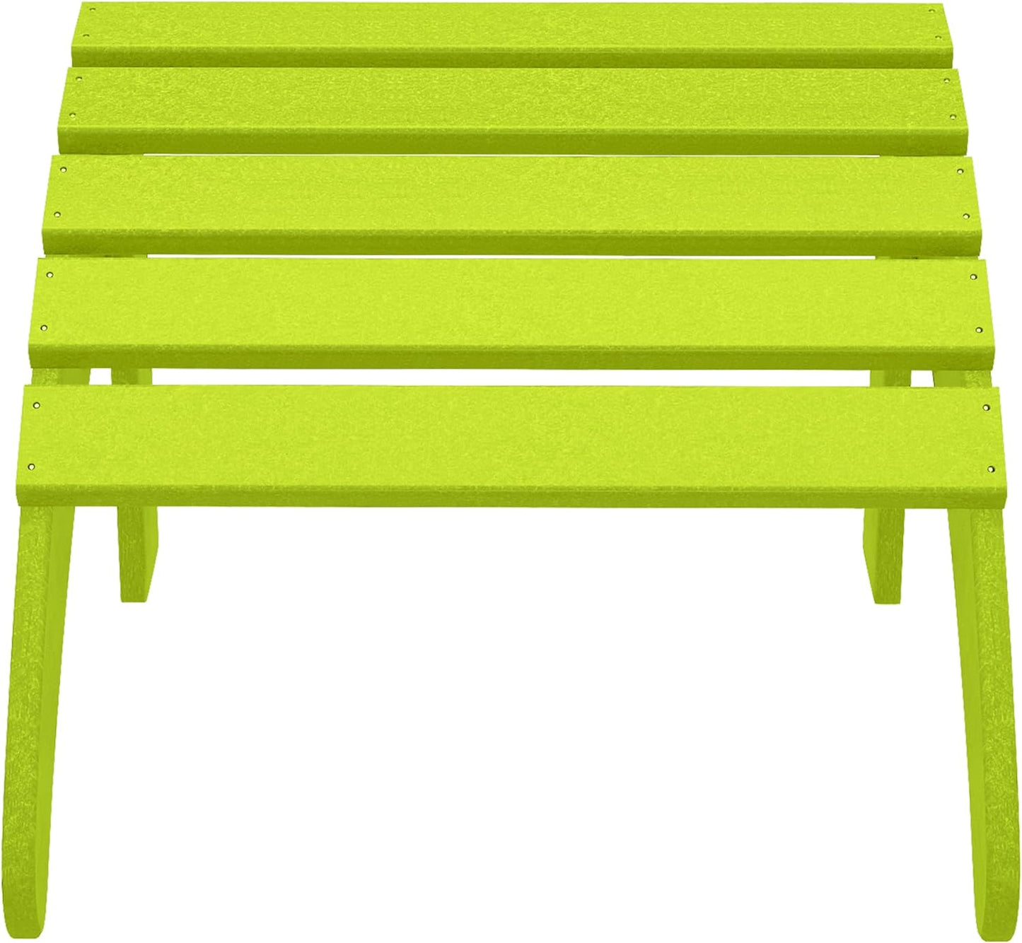 WestinTrends Outdoor Ottoman, Patio Adirondack Ottoman Foot Rest, All Weather Poly Lumber Folding Foot Stool for Adirondack Chair, Widely Used for Outside Porch Pool Lawn Backyard, Lime