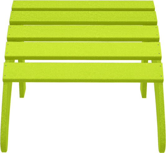 WestinTrends Outdoor Ottoman, Patio Adirondack Ottoman Foot Rest, All Weather Poly Lumber Folding Foot Stool for Adirondack Chair, Widely Used for Outside Porch Pool Lawn Backyard, Lime