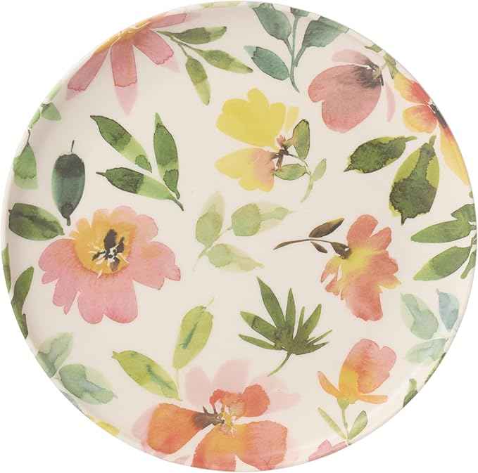 Oneida Dinnerware Sets, 24 Seven Melamine Floral 12-Piece Dinnerware Set, Service For 4, Dishes Set for 4, Floral Pattern, Melamine Dishwasher Safe Plates and Bowls Sets, Kitchen and Dining (12 Piece)
