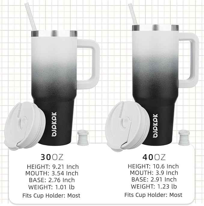 BJPKPK 30 oz Insulated Tumbler With Lid And Straw Stainless Steel Tumblers Cup With Handle For Women And Men,Day And Night