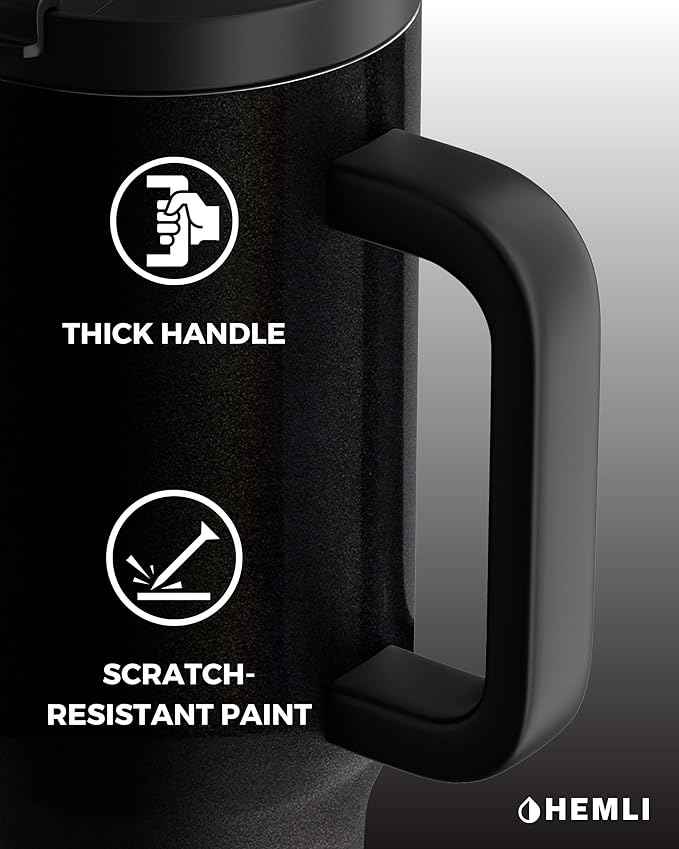 40 Oz Tumbler with Handle and Straw, Insulated Stainless Steel Tumbler with Leakproof 2-in-1 Lid, Reusable and Portable Water and Coffee Travel Mug