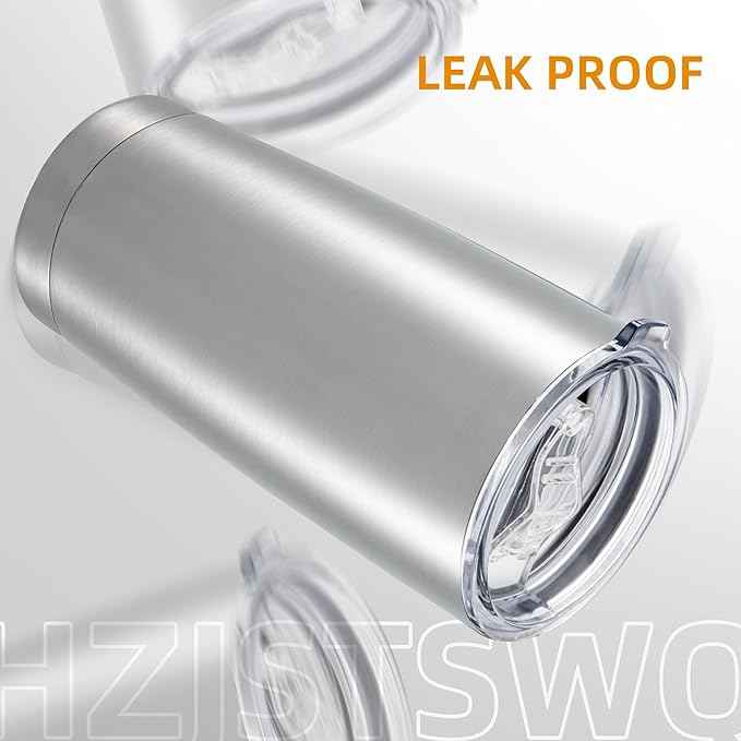 20 oz Tumbler Bulk with Lid Stainless Steel Insulated Tumblers Double Wall Vacuum Coffee Mug Powder Coated Tumbler Cups for Cold and Hot Drinks, Stainless Steel, 12 pack