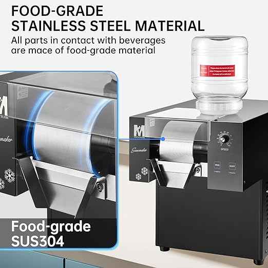 Snowflake Ice Machine, 330.6LBS/24H 660W Shaved Ice Machine, Rapid Cooling, Food-Grade Stainless Steel Material, Snowflake Ice Maker for Dessert, Ice Cream,Suitable for Party＆Commercial Use