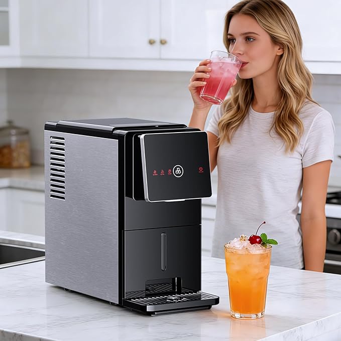 Antarctic Star Countertop Nugget Ice Maker, Self-Cleaning Portable Ice Machine, 33 lb/24H, 1.8L Water Tank, 1.5 lb Ice Storage, Touch Screen & Auto Ice Drop, for Home/Office/Kitchen