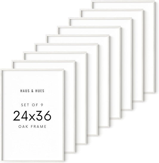 HAUS AND HUES Standalone White Oak Frames Set of 9-24x36