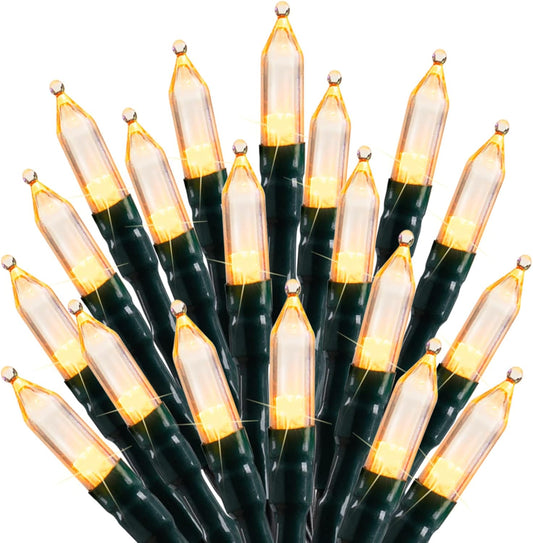 LED Christmas Mini Lights, 75 Feet 200 LED Clear Bulbs String Lights with 8 Light Modes, Connectable Fairy Lights Plug in for Outdoor Xmas Trees Garland Wreath Holiday Decorations, Warm White