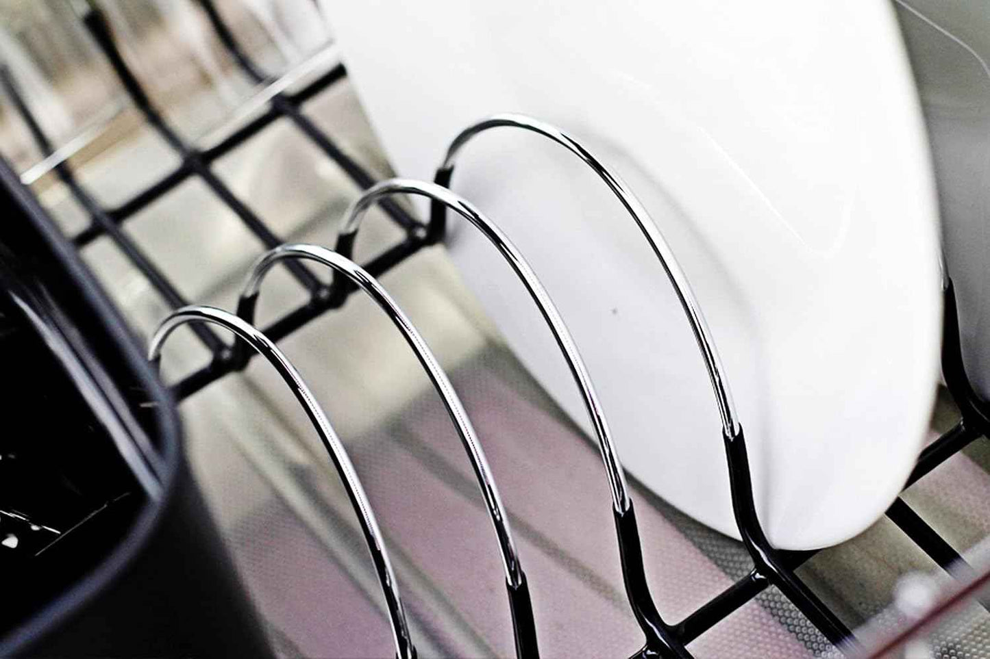 Neat-O Deluxe Chrome-Plated Steel Small Dish Drainers (Black)