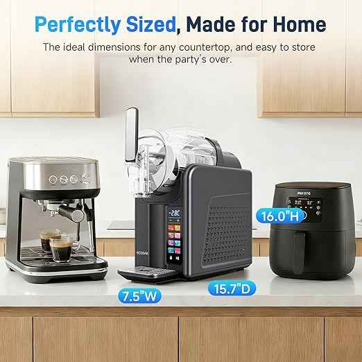 2L Slushie Machine & Soft Serve Ice Cream Machine for Home Use, 6-IN-1 Presets for Slushy, Frozen Drink, MilkShake, Margaritas, Frappés and More Frozen Dessert Maker, No Ice Needed, Black