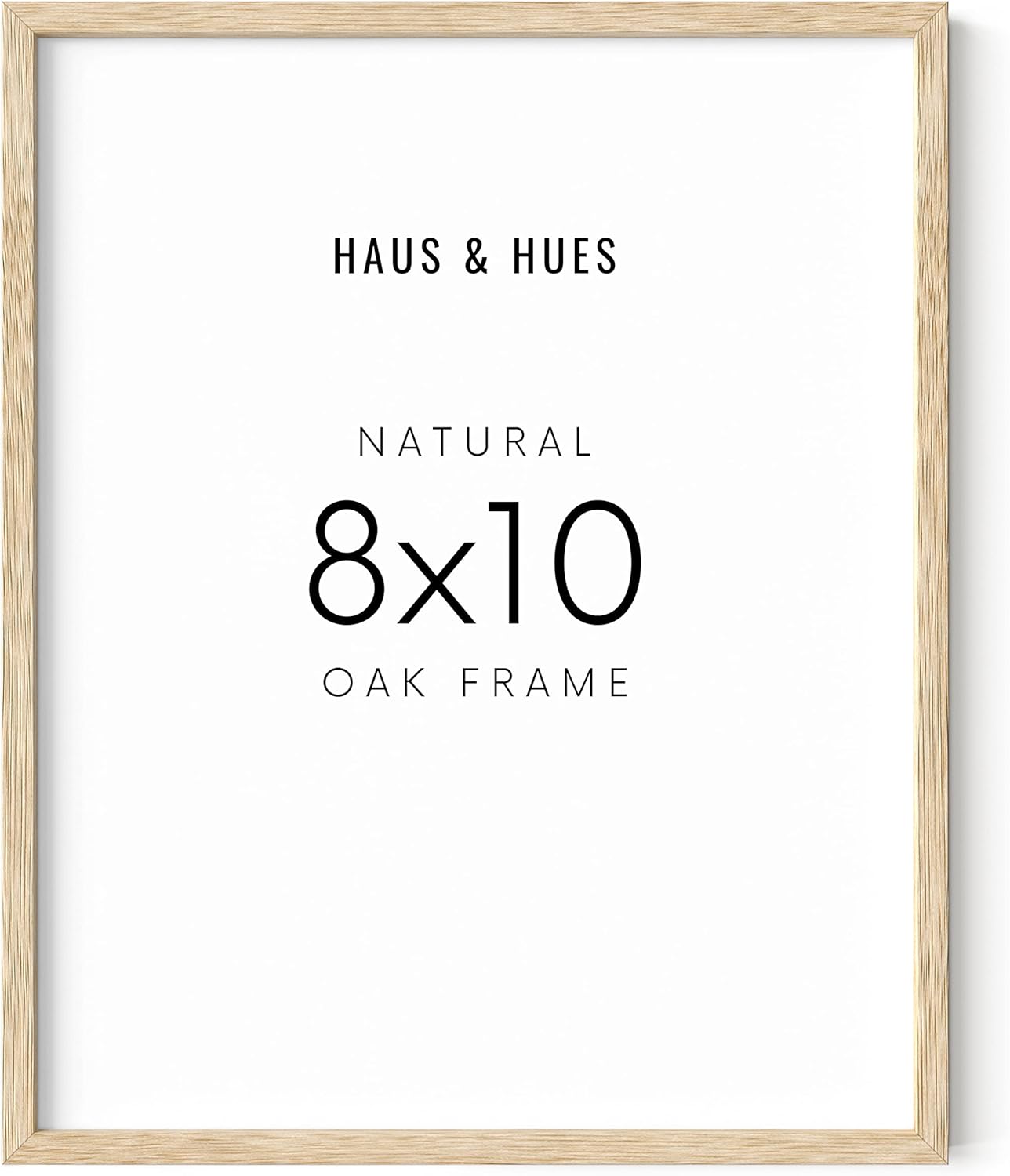 HAUS AND HUES Beige Oak Wood 8x10 Picture Frame - Modern Wood Wall Art Display - Lightweight 8x10 Frame for Art Prints, Photos, Posters - Ready-to-Hang Vertically & Horizontally
