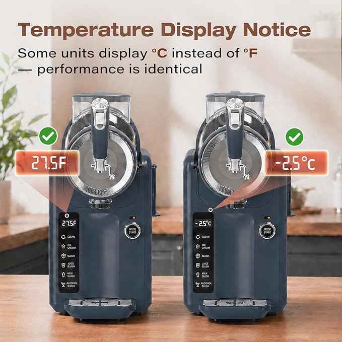 SYINTAO Slushie Machine No Ice Needed, 2-in-1 Frozen Drink & Soft Serve Ice Cream Maker, 75oz Self-Chilling Slushy Maker with 5 Presets, LED Display & Auto Clean for Home & Party (Blue-gray)