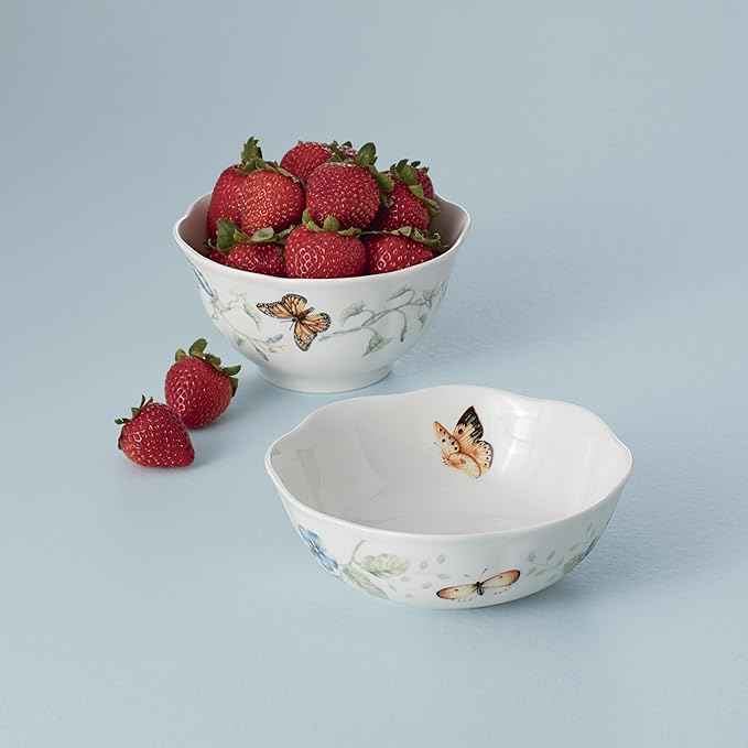 Lenox 806735 Butterfly Meadow All-Purpose Bowl, 1-Piece, 6.25' L x 6.25' W x 2.3' H, 20-Fl oz, Service For 1
