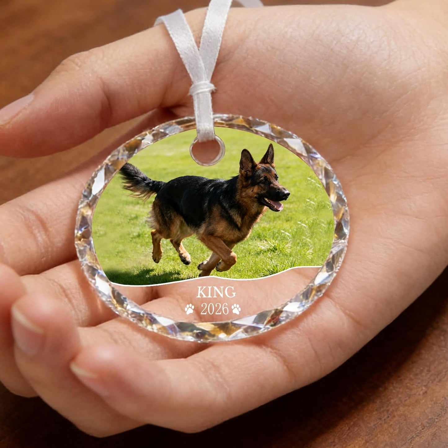 Personalized Dog Cat Ornament with Photo Text - Dog Ornaments 2026 Custom Crystal Pet Ornaments for Christmas Tree Personalized Gifts for Pet Lovers