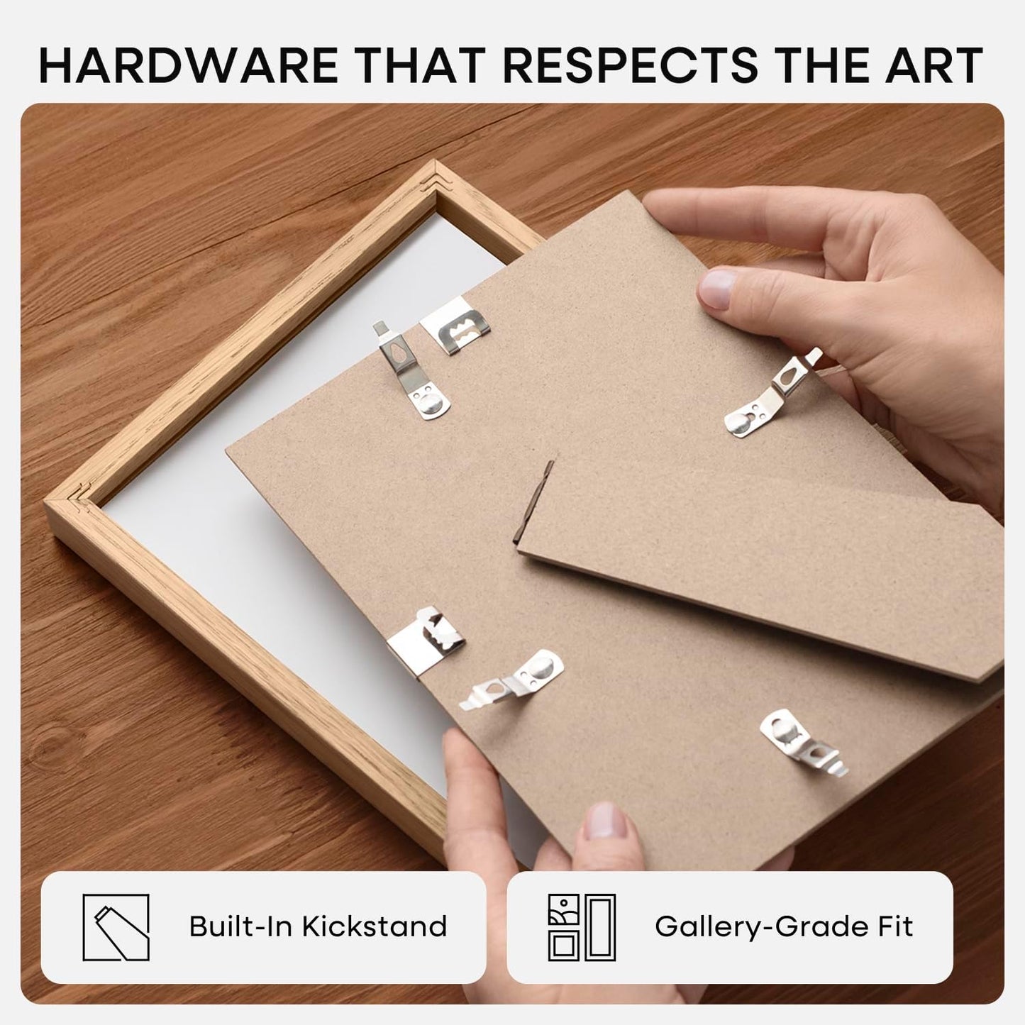 Homeforia 6x8 Picture Frame Natural Wood, High End Oak 6x8 Light Wooden Frames with Mat 5x7 for Photo, 6 x 8 Frame Matted to 5 x 7 Print, 8x6 Wall or Tabletop Frame, Tempered Glass, Wall Kit, Set of 1